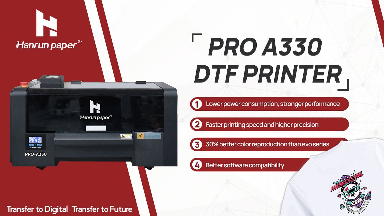 DTF printer PROA330 Desktop A3 printer Hanrun Paper YouTube