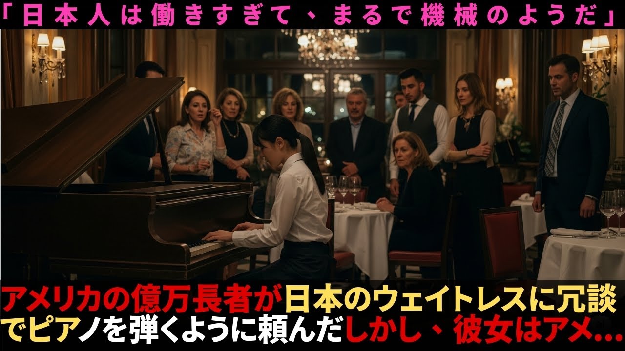 アメリカの億万長者が日本のウェイトレスに冗談でピアノを弾くように頼んだ - しかし、彼女はアメリカ全土を驚かせた！
