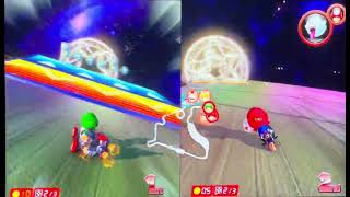 Mario And Luigi Race In Rainbow Road On Mario Kart 8 Deluxe  Kids Play Switch