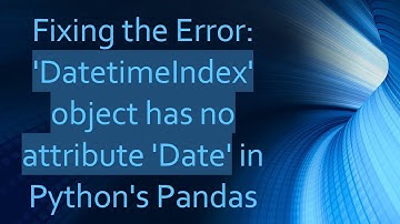 Fixing the Error: 