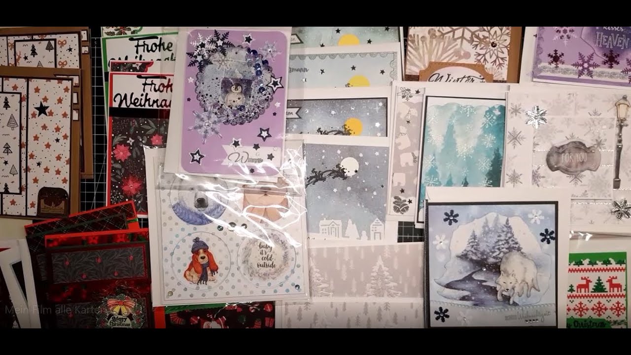 31 Weihnachtskarten gebastelt mit Papier vom Action - YouTube