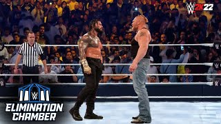 FULL MATCH : Brock lesnar vs roman reigns - WWE Elimination chamber 2023 | WWE 2K22