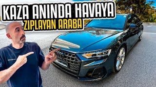 Kaza Aninda Havaya Ziplayan Araba Audi S8