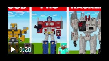 Minecraft Noob Vs Pro Vs Hacker Vs God transformers build challenge
