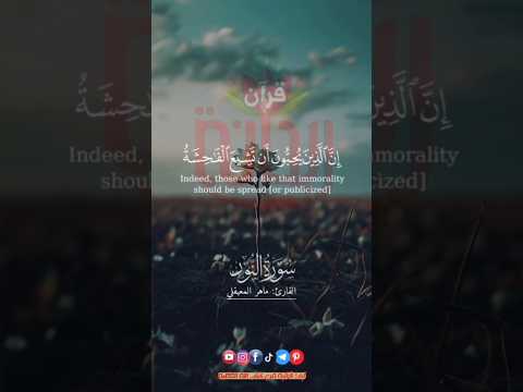 إن الذين يحبون أن تشيع الفاحشة في الذين آمنوا لهم عذاب أليم ماهر المعيقلي سورة النور ريحانة قرآن