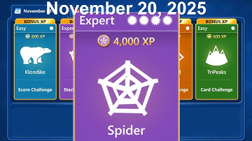 Microsoft Solitaire Collection - Spider Expert / Profi - November 20, 2025 - Daily challenge