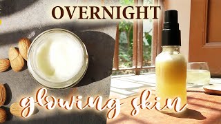 Anti Aging Overnight ALOE VERA ALMOND masks and GLOW GRAPE spray for clear glowing skin