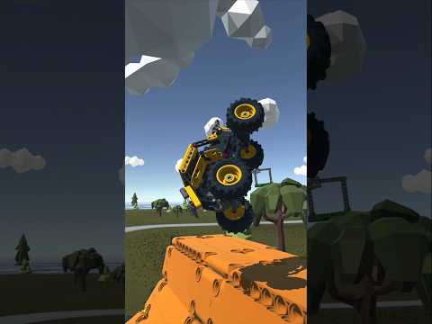 Stunts with 42199 Monster Truck in MoveMyMoc #legogames #sandbox #lego #indiegame #42198