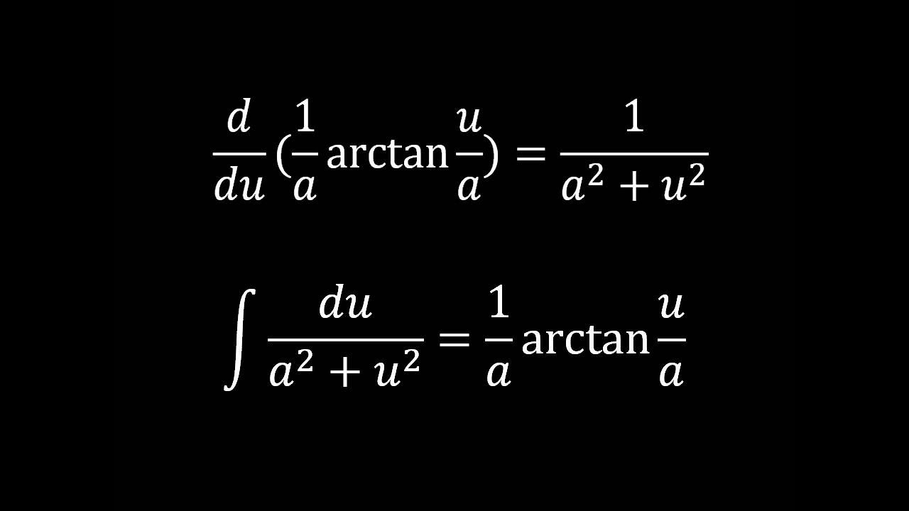 Derivative Of 1 a arctan u a YouTube