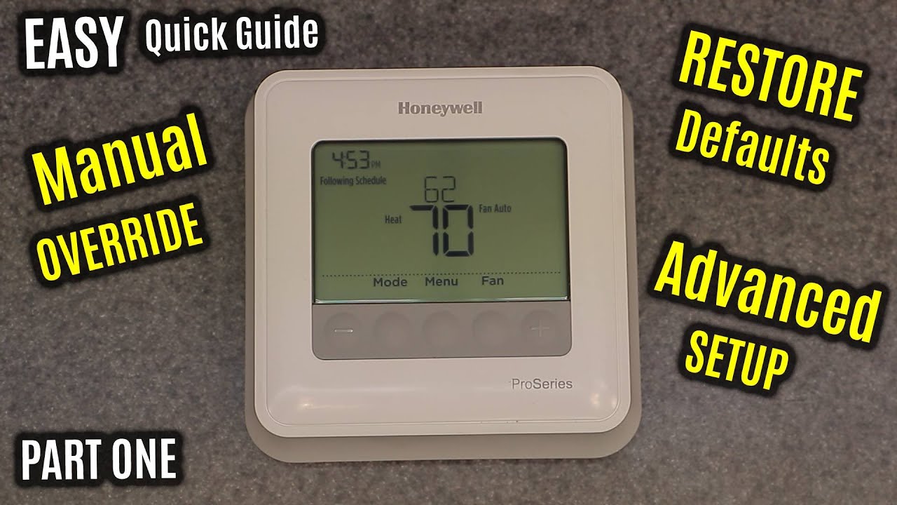 HONEYWELL Home T4 Pro Thermostat | HOW to Use MANUAL Override | Factory