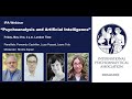 IPA Webinar "Psychoanalysis and Artificial Intelligence"