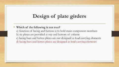 GTU | 2180610 - Design of Steel Structures | BE Sem-8 | MCQS Part-3