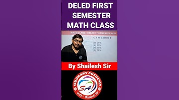 up deled first semester math | Deled 1st semester math|deled first semester math class/shailesh sir