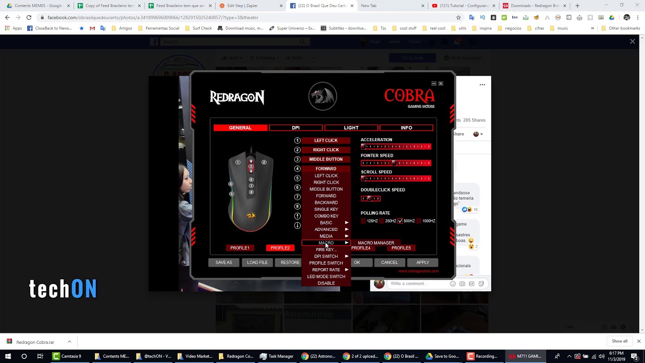Como configurar Macro no mouse gamer red dragon   Tutorial