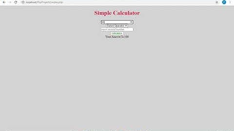 Simple Calculator using php
