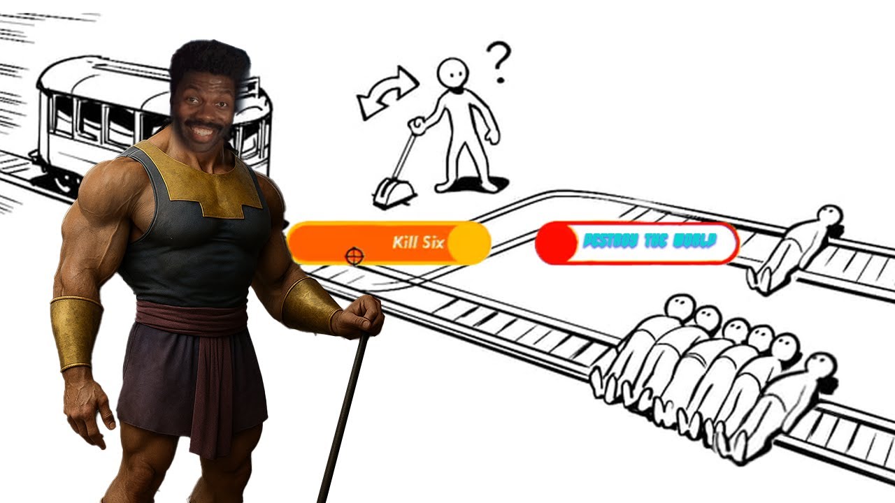 Pulling the lever like Kronk in Trolley Problem Inc