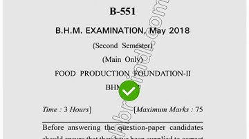 May 2018 Dcrust BHM 1st Sem Food Production Foundation Question Paper