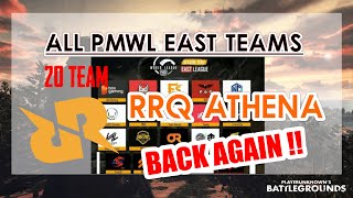 PMWL EAST TEAMS | PMWL season zero