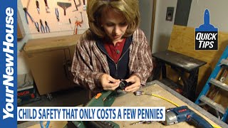 A few pennies could save a life: Simple Power Tool Child Safety Quick Tip
If you have children who frequent your work area, naturally you are going to use all of the safety devices that come with your tools. But here’s another tip that could save a life.
To make it so your children will never be able to plug in any of your power tools, buy a package of small cable ties and use one tie per tool. Take a cable tie and thread it through the holes of the prongs and then lock it into place.
Now they are not going to be able plug in the power tool. So with out any power, your power tools are going to be less likely to cause any harm.
Whenever you get ready to use the tool then you can take the cable tie off. For less than a dollar and a little common sense, your work area will be much safer.
Make sure your children understand the basics of electrical safety. Here are some more safety tips we found for you when it comes to you children and electricity:
Keep all appliance and extension cords out of reach as much as possible.
Young children tend to grab for things, especially when they are learning to stand or walk.
Prevent young children from playing with electrical outlets by placing plastic caps or covers over unused outlets. You can find these caps at hardware stores.
Before leaving young children with older brothers or sisters, babysitters or other childcare representatives, be sure they know the basics of electrical safety.
Make sure older children know the correct way to disconnect an appliance is by pulling the plug directly from the socket, not by pulling the cord. A few pennies could save a life: Simple Power Tool Child Safety Quick Tip