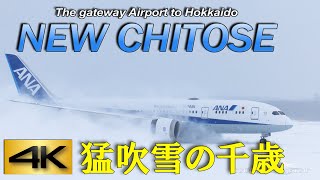 【4K 60P】猛吹雪の新千歳空港 New Chitose Airport in a blizzard　2021 Special Spotting