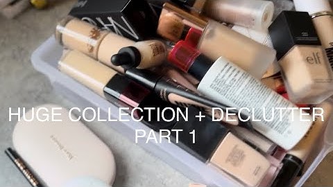 MAKEUP COLLECTION + DECLUTTER 2023 PART 1 | FOUNDATION, CONCEALER, POWDER + MORE!