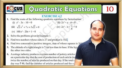 Find two consecutive positive integers, sum of whose squares is 365. Class 10 Maths Ex 4.2 Q4 |