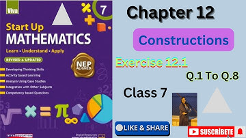 class7 Ch.12 Constructions Ex.12.1 Q.1 to Q.8|Maa Ki paathshaala #vivaeducation #startupmathematics