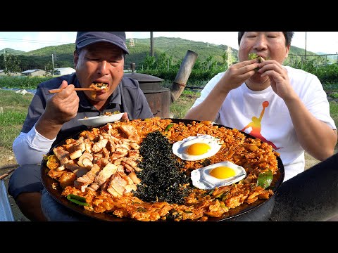 (Kimchi Fried <strong>Rice</strong> &amp;amp; Grilled Samgyeopsal) 요리&amp;amp;먹방!! - Mukbang eating <strong>show</strong>