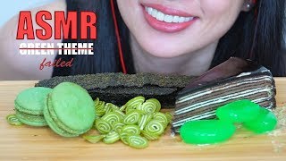 ASMR EATING SOUND FAILED GREEN THEME -MACARON,MILLE CREPE,SEAWEED | NO TALKING screenshot 4