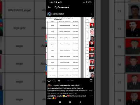 ikinci qarabag muharibesinde olan sehidler. sehidlerin siyahisi