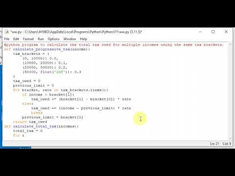 python program to calculate the total tax owed for multiple incomes ...