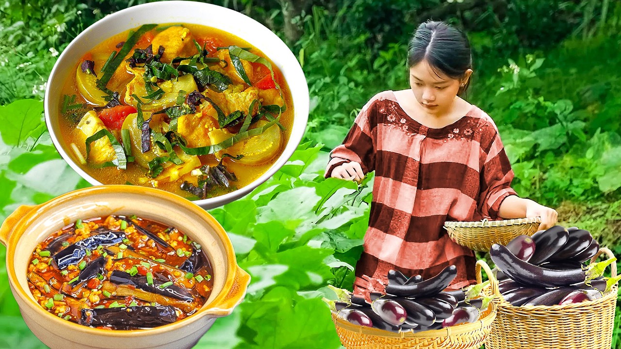 From garden harvest to kitchen cooking eggplant dishes countryside family feast! | Lam Anh New Life