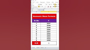 Harmonic Mean in Excel | Step-by-Step Tutorial#shorts #excel