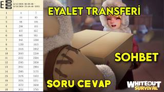 EYALET TRANSFER GELİYOR  - SORU CEVAP - WHITEOUT SURVİVAL