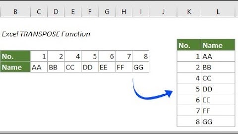 EXCEL TRANSPOSE Function