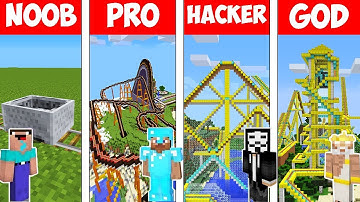 Minecraft - NOOB vs PRO vs HACKER vs GOD : ROLLER COASTER in Minecraft ! AVM SHORTS Animation