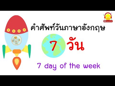 คำศัพท์วันภาษาอังกฤษ 7 วัน / 7 day of the week / indysong kids