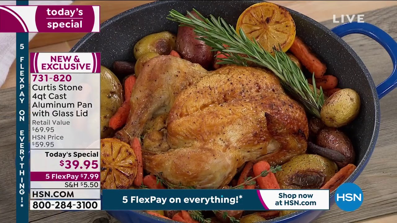 Curtis Stone 4Quart Cast Aluminum Pan with Glass Lid YouTube