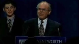 Prime Minister-elect John Howard claiming victory in the 1996 federal election
