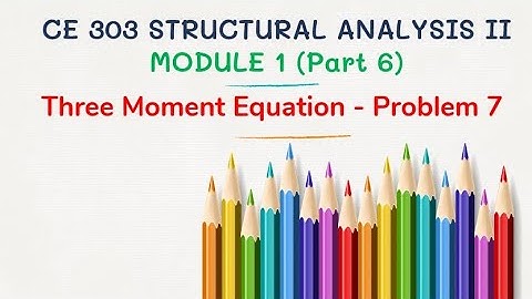 CE 303 SA2 MODULE 1 Three Moment Equation Problem 7 Fixed End Continuous Beam