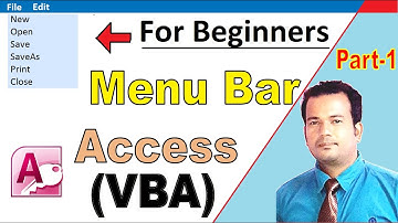 menu bar in access VBA Part 1