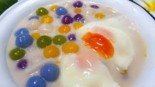 กับข้าวกับปลาโอ 864 บัวลอยเบญจรงค์ ไข่หวานยางมะตูม  Thai Glutinous Rice Balls and Sweet eggs