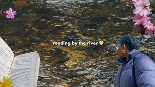 let's go read by the river 🔆💙 (chatty reading vlog + thoughts on writing success) | writer diaries