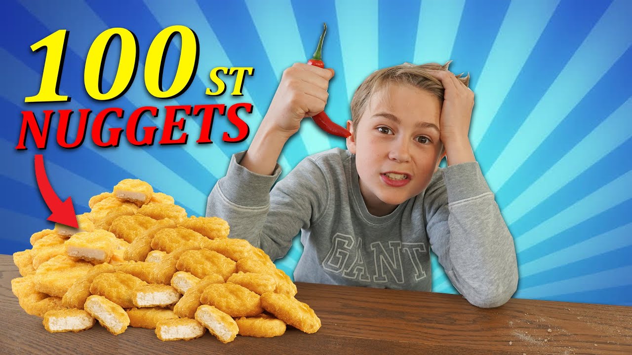 ÄTA 100 st NUGGETS CHALLENGE! *1v1 gaming med straff*