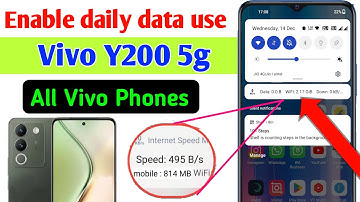 Vivo y200 5g Enable daily data Used | vivo y200 5g Enable Data Usage Notification Bar