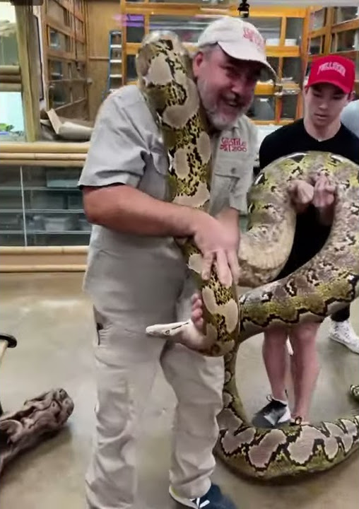 20 Foot Python Bite, Brave Man - YouTube