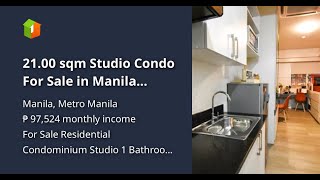 21.00 sqm Studio Condo For Sale in Manila Metro Manila