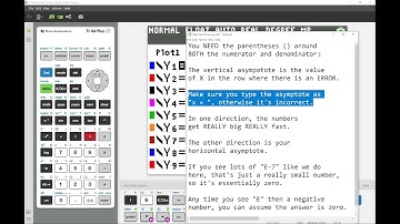 Finding Asymptotes with TI 84 GRAPH TABLE