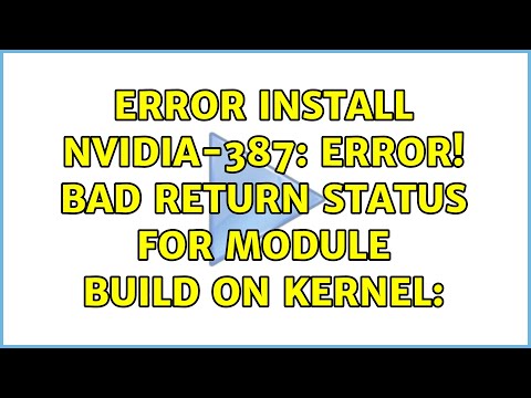 Ubuntu: Error install nvidia-387: Error! Bad return status for module build on kernel: