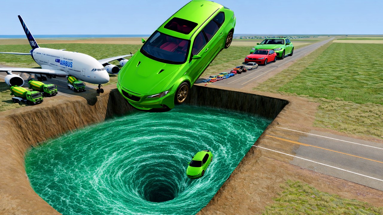 🔥 BIG & SMALL CARS vs SQUARE PIT #33 💥 – BeamNG.drive Extreme Crash Challenge | Impala BeamNG